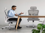 Work Office Chair - Lumber Support, Flip-up Armrest, Adjustable Headrest SITIO - GREY V274-FT-OC-2656A-WHGY
