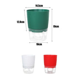 Automatic Self Watering Flower Pot Double Layer Design Water Storage Planter for Office Home V1294-YM0721-10143715