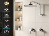 Cefito 9'' Rain Overhead Swivel Shower Head with Wall Twin Swivel Bathroom Tap Silver SHOWER-A3-RO-9-SI-TAP-RO