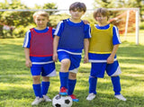 18 Packs Youth Team Pinnies, Kids Scrimmage Training Vest, Pennies, Jerseys Mesh Practice Vests for V1259-DP01-A-993