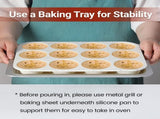 Silicone Mini Muffin Pan 24 Cups & Silicone Muffin Pan Regular Size 12 Cups V1258-DP02-C-34