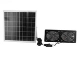 Solar Dual Fan Kit 30W IP65 Waterproofing Tempered Glass Laminate 17mm Aluminum Alloy Frame V1294-YM0901-3111250016111