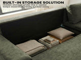 Sarantino Caliana Reversible L Shape Sofa Bed with Storage & Backrest - Green SOFA-MLM-326-GN