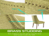2X French Provincial Dining Chair Oak Leg AMOUR GREEN V274-FT-FC8443-GN