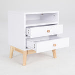 2X Bedside Table Side Storage Cabinet Nightstand Bedroom 2 Drawer ANYA - WHITE V274-FT-BEDT-2DD11-WH2