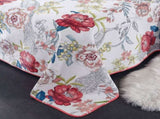 100% Cotton Lightly Quilted Coverlet Set Peacock Garden Pink Queen V442-STT-COVERLET-PEACOCKGARDEN-PINK-QS