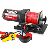 X-BULL 2500LBS Electric Winch 12V Winch Synthetic Rope 15.2M ATV Winch Kit Boat Winch Trailer V211-AUEB-AXEW022S