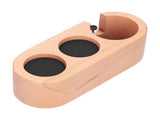 3Hole Coffee Portafilter Holder Wooden Tamper Stand Coffee Tamping Station with NonSlip Mat V1294-YM0901-3118210215711