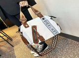 Minimalist Stylish Multi-Function Bag, PU Material, Contrast Stitching & Rhinestone, Shoulder / V1232-DJXK-DRL-001