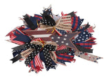 Independence Day Wreath Props Six Bows Patriotic Wreath Memorial Day Pride Garland for Front Door V1294-YM0901-3115240026211