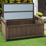 Gardeon Outdoor Storage Bench Box Wooden Garden Toy Tool Sheds Patio Furniture Brown ODF-OSB-WDL-BR