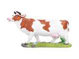 Cow Figurines Brown and White Model Ornament Animal Sculpture Resin Crafts for HomeRaise Head V1294-YM0714-3111210267911