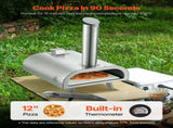 Pizza Oven Outdoor, 12" Pellet Pizza Oven, Portable Pizza-Stove with Built-in Thermometer, Wood V952-BXPSLDNZWDJBYMH4A001V0