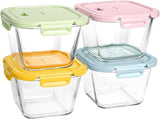 Glass Soup Containers with lids 4 Cup, 32 oz Glass Containers, Tall Borosilicate Glass Food V1258-DP02-C-41