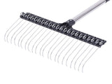 Rake for Leaves 22 Tines 16.3 Inch Wide Steel Wire Garden Rake with 5.2FT Long Handle for Lawn Yard V1294-YM0901-3111260001411