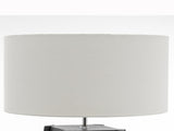 Eiffel 3 Tier Natural Wood Floor Lamp w/ Storage Shelves Off White Linen Shade V563-75174