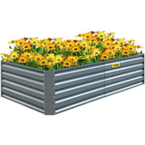 Galvanized Raised Garden, 203 x 102 x 48 cm Metal Planter Box, Gray Steel Plant Raised Garden V952-HYZZC80CFXK40CHS1V0