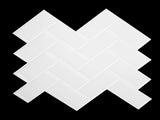 Tiles 3D Peel and Stick Wall Tile Herringbone White 10 Sheets V63-837091