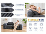 Foldable Corduroy Sofa Bed with Tufted Buttons and Side Buckle Straps, Convertible Lounger for V1341-ZY-WB52SDVY-GREEN