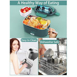 2 in1 Home Car Electric Lunch Box Stainless Steel Food Heating Bento Box AU Plug V201-ELB1222GR8AUF