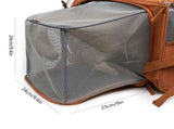 Brown Pet Carrier Backpack - Comfortable and Stylish for Cats and Small Dogs V888-ELOSUNG19178
