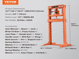 Hydraulic, 12 Ton H-Frame Floor, Stamping Plates, Adjustable Working Table Height for Bending or V952-QJDSQCYYJC12TU73BV0