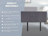 Linen Fabric Single Bed Headboard Bedhead - Grey V63-800817