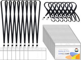 100Pcs Lanyards for Id Badges and 100 Pcs Clear Plastic Horizontal Name Badge ID Card Holders, Flat V1258-DP02-WO-530