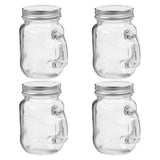 4-Pack Glass Jam Jars with Lids and Handles, Fruit Preserving, Candle Making, and Storage Containers V1366-AZ2-W-21466