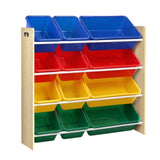 Keezi Kids Toy Box 12 Bins Bookshelf Organiser Children Storage Rack FURNI-G-TOY110-WD