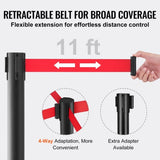 Crowd Control Stanchions, 2-Pack Crowd Control Barriers, Carbon Steel Baking Painted Stanchion Queue V952-ZGGLZHSTZX2JQGN8RV0