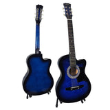 Karrera 38in Pro Cutaway Acoustic Guitar with Bag Strings - Blue Burst CC38-PRO-SBU