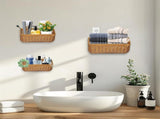2 Pack Woven Storage Basket, Handmade Wicker Organizer Bins for Bathroom Kitchen Vanity Countertop V1237-ZY00B0FCMD65N8