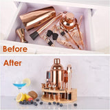 12-Piece Stainless Steel Cocktail Set with Bamboo Stand, Gold, Perfect Gift for Home Bar V1188-MS-325-1514