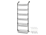 Toque Over the Door Pantry Organiser 6 Tiers Metal Hanging Storage Rack Black KT1055-BK-6-AU
