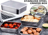 6 Food Containers with Lids - Reusable, Stackable, Waterproof - Stainless Steel - Suitable for Oven, V1188-MS101-01071-1