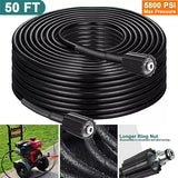 15M High-Pressure Washer Hose - 5800 PSI Heavy-Duty Cleaning Hose with Longer Ring Nut V1192-D19