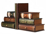 2-Piece Vintage Wooden Bookend Set with 6 Storage Drawers, 16.5 x 12.5 x 17 cm V1188-MS-731-045
