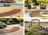 Gardeon 8FT Wooden Garden Pathway Roll-Out Curved Walkway Outdoor Backyard Brown GD-PW-C-8FT-BR