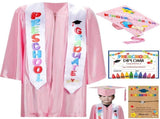 Kindergarten Graduation Cap & Gown Set Class of 2026 Satin Graduation Outfit & Keepsake Gift V1366-AZ2-W-27001