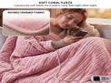 Laura Hill XL Electric Heated Blanket Throw Soft Coral Fleece with 10 Heat Settings - Pink THRG-KH-200-PK