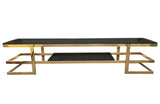 Alexa Gold TV Unit - Black Glass V292-ALEXA - GOLD TV UNIT