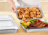 40 Pack 8x8 Inch Aluminum Pans with Clear Plastic - Square Baking Cake Pans - Foil Pans with V1258-DP02-WO-86