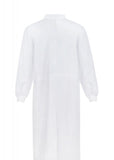 WorkCraft Long Sleeve Dust Coat w Cuff Full Length w Mandarin Collar - White V563-WJ3020-WHITE-L