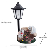 Resin Hummingbird Solar Lamp Outdoor Garden Sculpture Couple Hummingbird - Multi-color - Size 7 V1347-118-12811-MLT-7