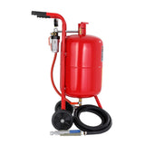 10Gal/40L Sandblaster Equipped w/Nozzle Shut-Off Valve Pressure Gauge Ceramic Nozzle Rubber Wheels V952-40LPSJ00000000001V0
