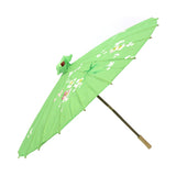 6x PARASOL UMBRELLA Chinese Japanese Bamboo Flower Pattern 80cm Large BULK - Light Green V563-6XBR-PARUMB-LGRN