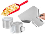 (12 16 oz) Metal Red Plastic Concession Popcorn Scoop 2-pcs 10 Ounce Salt Pepper Dredge V1259-DP01-F-538