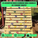Jungle Gym Rock Climbing Holds Kids Wall Mounting Hardware Knotted Rope 25 Handles Playground V63-920951