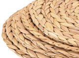 6 Pack 13 Inch Water Hyacinth Braided Placemat, Seagrass Woven Round Placemats, Natural Wicker V1370-AZ4-04068